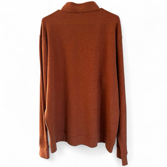 Peter Millar Quarter Zip Preppy Knit Sweater Golf Pullover Autumn Rust Orange-XL - Picture 4 of 10